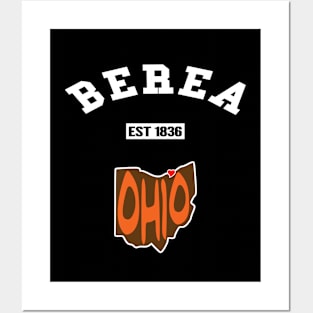 🐶 Berea Ohio Strong, Brown and Orange Map, Est 1836, City Pride Posters and Art